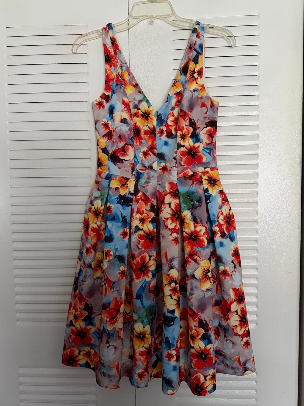 Betsey Johnson Multicolor Floral V-Neck Midi Dress